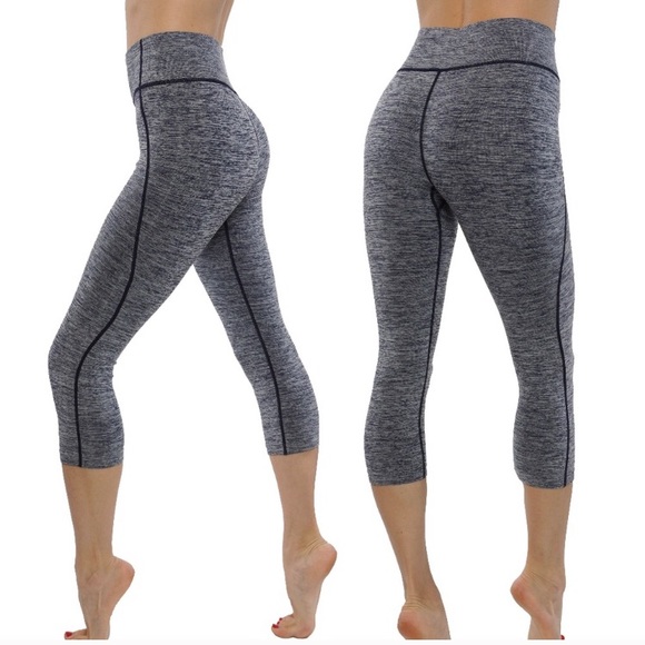 shosho Pants - Workout gray Capri leggings dry fit Y116